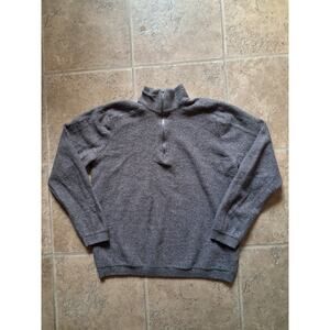 Smartwool 1/4 Zip Merino Wool Grey Outdoor Hiking Pullover Sz L Womens